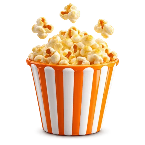 A bucket of fresh popcorn