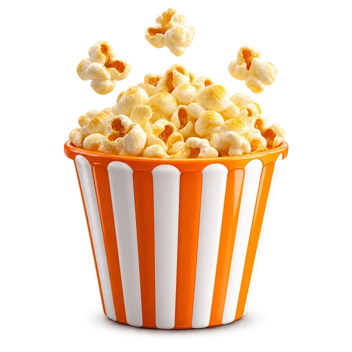 A bucket of fresh popcorn